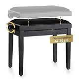 Classic Cantabile Pianobank Schwarz-matt (Höhenverstellbar von 47-56cm,...