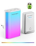 TECKNET Funkklingel, RGB Licht Türklingel Batterielose, Funkklingel Aussen...
