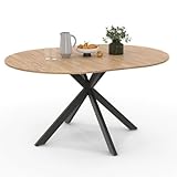 IDMarket - Esstisch, ausziehbar, rund, Alix, 6-8 Personen, Spinnenfuß, Holz und...