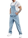 Runcati Herren Denim Latzhose Jeans Arbeitshose Sommer Streetwear Jeanshose...