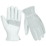 Velway Garten Lederhandschuh für Damen und Herren - Rindsleder Dornensicher...