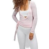 Geagodelia Damen Wickeloberteil Wickelshirt für Ballett Yoga Pilates Elegante...