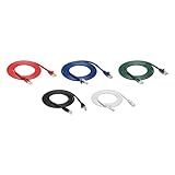 Amazon Basics Ethernetkabel Cat6, knickgeschützt, RJ45, 1.5m 5 Stück,...