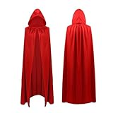 OIXYEY Halloween Rotkäppchen Umhang mit Kapuze, Samtweicher Kinderumhang für...