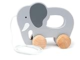 Hape Nachzieh-Elefant - Holz Nachziehspielzeug für Babys und Kleinkinder,...