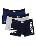 Lacoste Herren 5H1803 Unterwäsche, Marine/Blanc-Argent Chine, M (3er Pack)