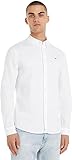 Tommy Jeans Herren Hemd TJM Slim Langarm, Weiß (White), M