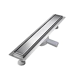 sunrik Duschrinne 40 cm, Befliesbar Duschrinne extra flach, Edelstahl...