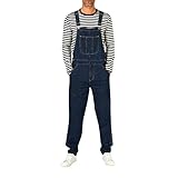 IQYU Herren Latzhose Praktische Overalls Arbeit Jeanslatzhose Retro Jumpsuit...