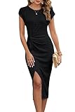 Jiraewh Damen Sommerkleid ärmelloses Twist Enges Bodycon Bleistiftkleid...