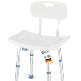 Floordirekt Duschhocker mit Abnehmbarer Rückenlehne, Duschstuhl für Senioren,...