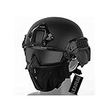 PJ Taktik Airsoft Helm und Vollgesichtsschutz Maske Set,mit Abnehmbarer...