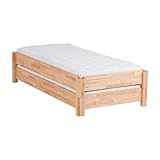 DICO 2er Stapelbett Massivholz mit Rollrost Größe 90x200 cm 01 Kernbuche...