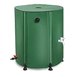 Todeco Regenwassertonne Faltbar 225L, Wassertonnen mit Deckel, Hahn,...