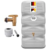 GARANTIA CUBUS Regentonne Komplett-Set 340 Liter betongrau inkl....