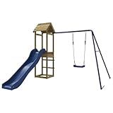 vidaXL Spielturm, Klettergerüst mit Rutsche Schaukel, Kinder Kletterturm mit...