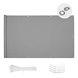 SUN BLOCK Balkon Sichtschutz 80x400cm Balkonabdeckung PES UV-Schutz balkonschutz...