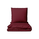 Müskaan Renforcé Bettwäsche 135x200 cm Baumwolle, Bordeaux – Bettbezug Set...