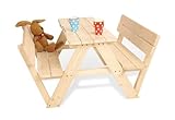 PINOLINO Kindersitzgarnitur Nicki für 4 mit Lehne, aus massivem Holz, 2 Bänke...