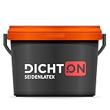 DICHTON Latexfarbe 1l weiß seidenglanz - Innenwandfarbe für Küche, Bad -...