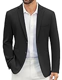 COOFANDY Herren Sakko Freizeit Business Strick Blazer 2 Knöpfe Reverskragen...