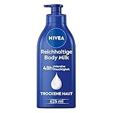 NIVEA Reichhaltige Body Milk (625 ml), für 48h Feuchtigkeitspflege, Lotion mit...