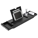 Badewannenablage Ausziehbar Bambus, Verstellbares Badewannenbrett, Badewannen...