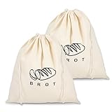 AOZUO 2 Stück Leinen Brotbeutel, Natürliche Pflanzenmaterialien Brotbeutel...