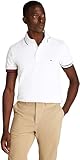 Tommy Hilfiger Herren Poloshirt Kurzarm Flag Cuff Slim Fit, Weiß (White), L