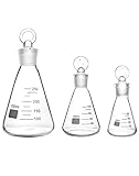 QWORK® Erlenmeyerkolben Set, Erlenmeyerkolben aus Borosilikatglas 50ml 150ml...