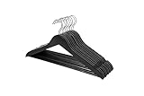 Amazon Basics Holz-Kleiderbügel für Anzüge, Schwarz, 44x22 cm,10 stück