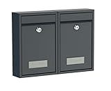 BASI | 2er Set Briefkasten | Wandbriefkasten Kompaktbriefkasten | DIN B5 |...