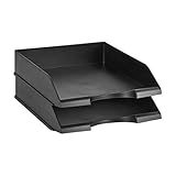 Amazon Basics Rechteckig stapelbar Schreibtischa Briefablage, Schwarz, 2 Stück,...