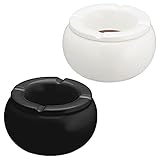 Sturmaschenbecher 2er Set Ø 10cm │ Keramik weiß schwarz │Aufsatz abnehmbar...