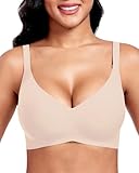 Nahtloser Minimizer BH Damen Ohne Bügel V-Ausschnitt Bralette Damen BHS...