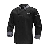MeiLayM Unisex Kochjacke Herren Langärmelig Kochkleidung Professional Chef...