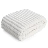 Kuschelige Decke mit Streifenmuster, Weiche Kuscheldecke, Soft, Gestreifte...