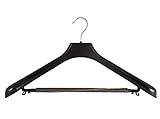 Kleiderbügel für Anzüge und 2-Teiler, Kostümbügel, 48 cm, schwarz, XXL, 10...