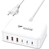 USB C Ladegerät, 100W 6-Port USB C Ladegerät Mehrfach mit 3 USB-C und 3 USB-A,...