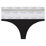 Calvin Klein Damen 3er Pack Strings Thong Unterwäsche, Mehrfarbig...
