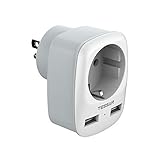 TESSAN Reiseadapter USA Adapter Amerika Deutschland Stecker mit 2 USB 2.4A,...