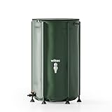 Wiltec Faltbare Regentonne 250 l mit Deckel, Regenfass aus 620 g/m² PVC,...