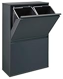 ARREGUI Basic CR604-B Mülltrennsystem aus Stahl | 4 Fächer Mülleimer für die...