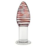 Roluck Kristall Glas Analplugs 11.5cm Klare Muster Kegel Glasdildo Anal ButtPlug...