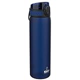 Ion8 Auslaufsichere Schlanke Trinkflasche, BPA-frei, Navy Blau, 500ml