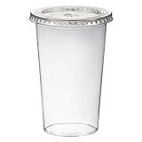 1-PACK Smoothiesbecher inkl. Deckel mit Schlitz 500 ml, Ø 95mm, PET, glasklar,...