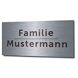 GRAVURZEILE Türschild mit Gravur - Edelstahl Namensschild - Personalisiert mit...