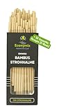 EcoAB - 100 Bambus Strohhalme Knickbar Einweg - Umweltfreundliche Trinkhalme aus...