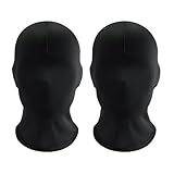 2 Stück Schwarze Maske Halloween,Schwarz Vollgesichtsmaske Kostüm,Gesichtslose...