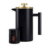 French Press 1 Liter, Edelstahl Kaffeemaschine, Oppelwandige Lsolierte...